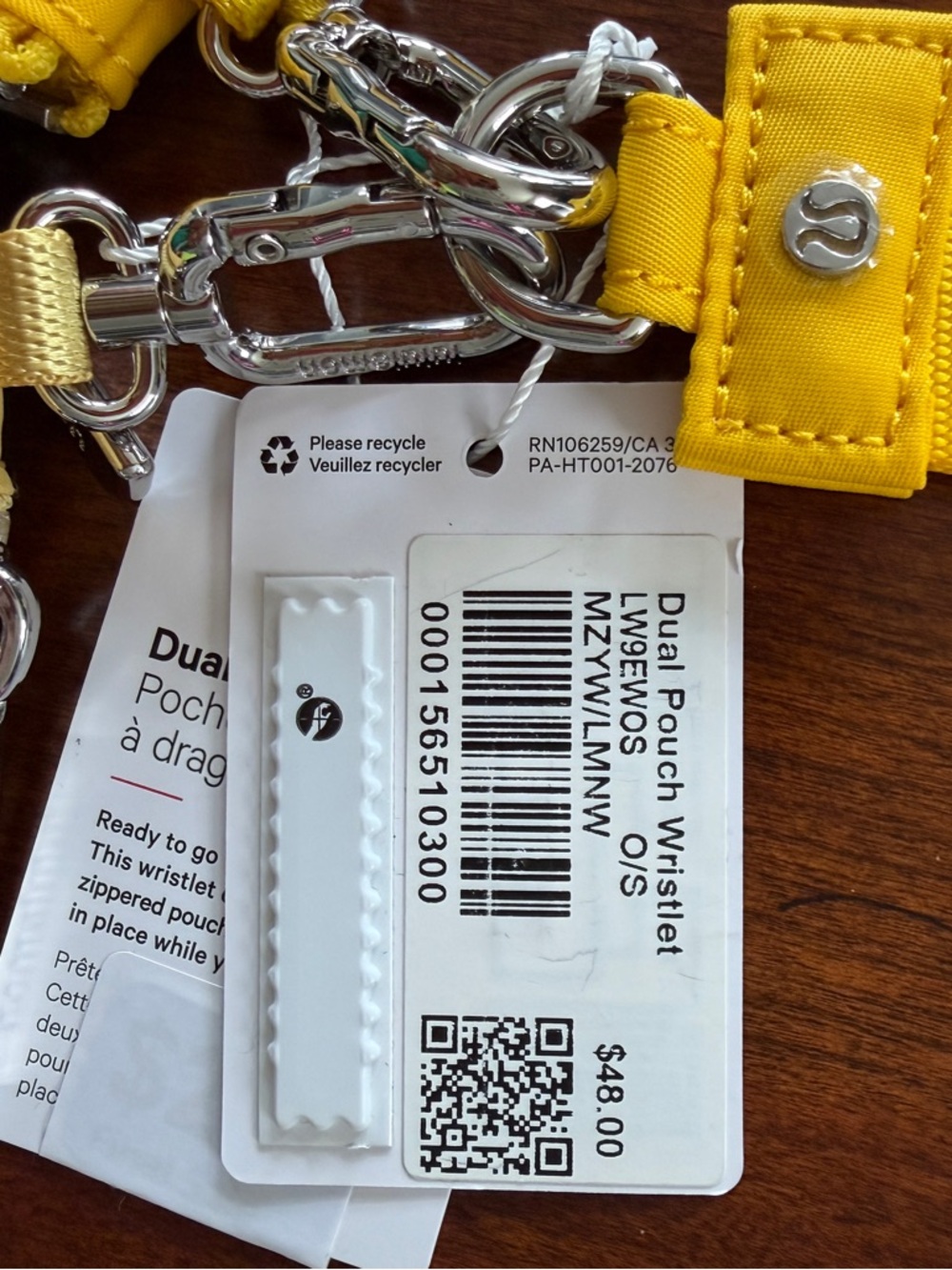 LULULEMON - Maize Yellow / Lemon Wash Dual Pouch Wristlet NWT - Picture 6 of 6